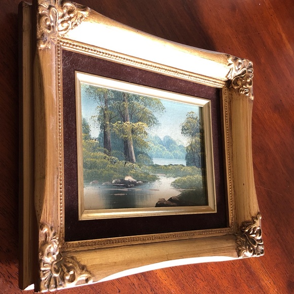 Vintage Landscape Oil Painting Gold Ornate Frame - Picture 4 of 6